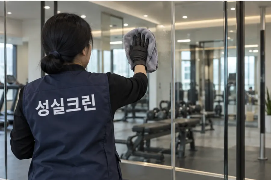 분당 헬스장·운동시설·필라테스·휘트니스 청소 거울·유리 전문장비 관리