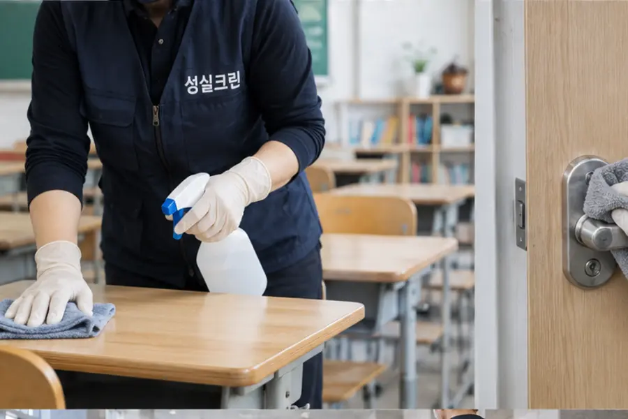 의왕시 관공서·학교·어린이집 청소 관공서 업무공간 작업 장면
